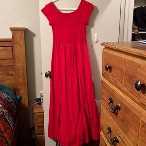 Red maxi dress